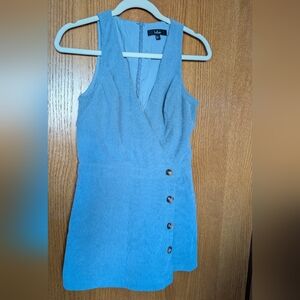 Lulu's Blue Corduroy Wrap Mini Dress